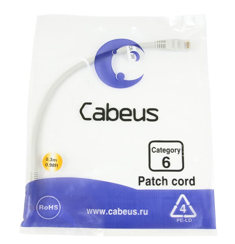 Cabeus PC-UTP-rj45-Cat.6-3m-or. Cabeus PC-UTP-rj45-Cat.6-1m-or. Cabeus PC-UTP-rj45-Cat.6-3m-BL. Cabeus PC-Tel-rj12-5m.