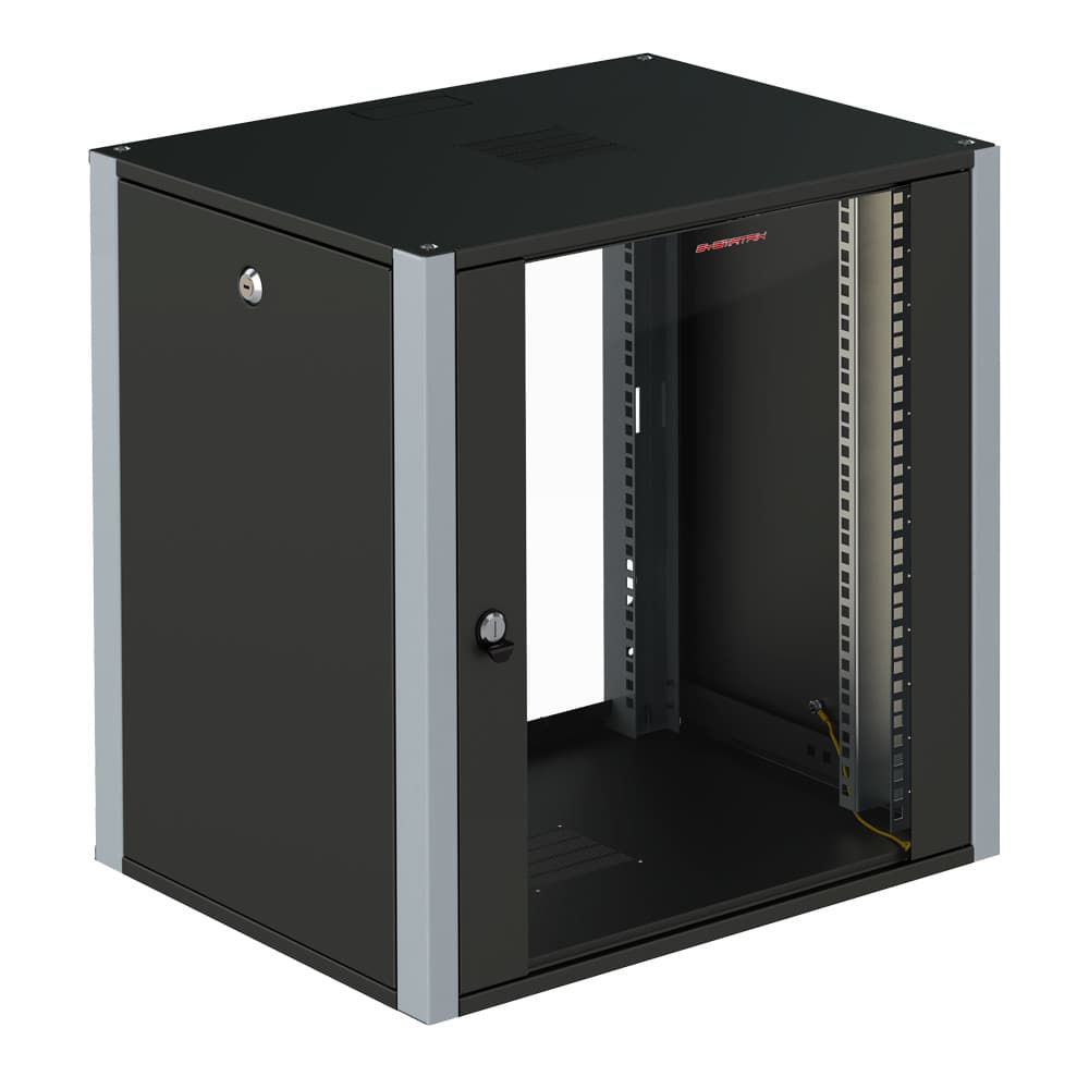 SYSMATRIX WP 6406.910 Шкаф телекоммуникационный настенный 19" 6U 600x450x315mm (ШхГхВ) дверь стекло, цвет черный (RAL 9004/RAL7000)