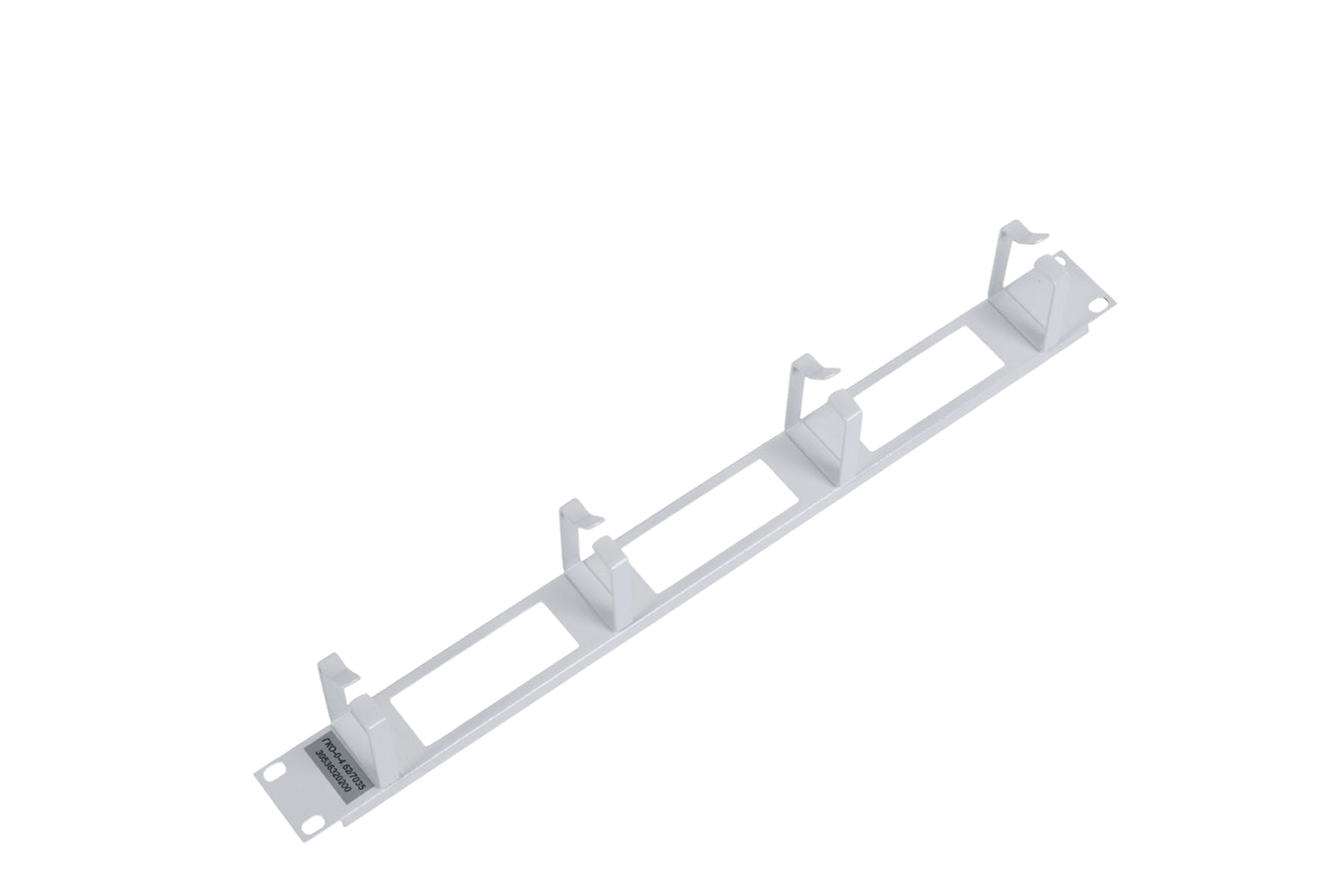 Горизонтальный кабельный органайзер с окнами 19" 1U, 4 кольца