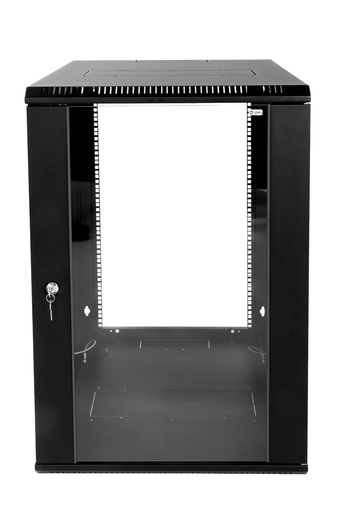 Шкаф телекоммуникационный настенный разборный ЭКОНОМ 18U (600 × 350) дверь стекло, цвет черный