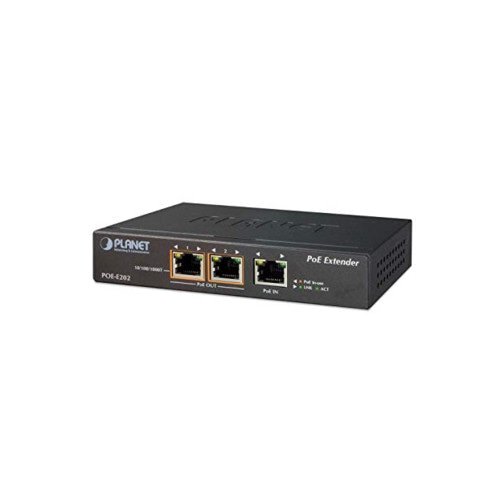 Аксессуар для сетевого оборудования Planet РоЕ репитор 1-Port 802.3at PoE+ to 2-Port 802.3af/at Gigabit PoE POE-E202 (PoE-инжектор)