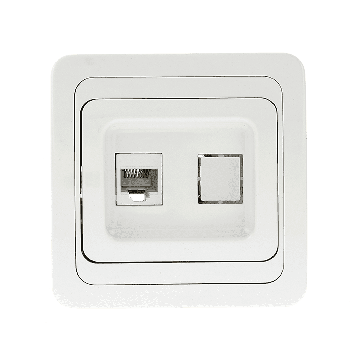 Лондон Розетка RJ-45 1-местная белая EKF