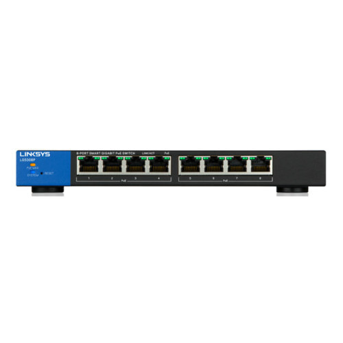 Коммутатор Linksys LGS308P-eu (1000 Base-TX (1000 мбит/с), Без SFP портов)