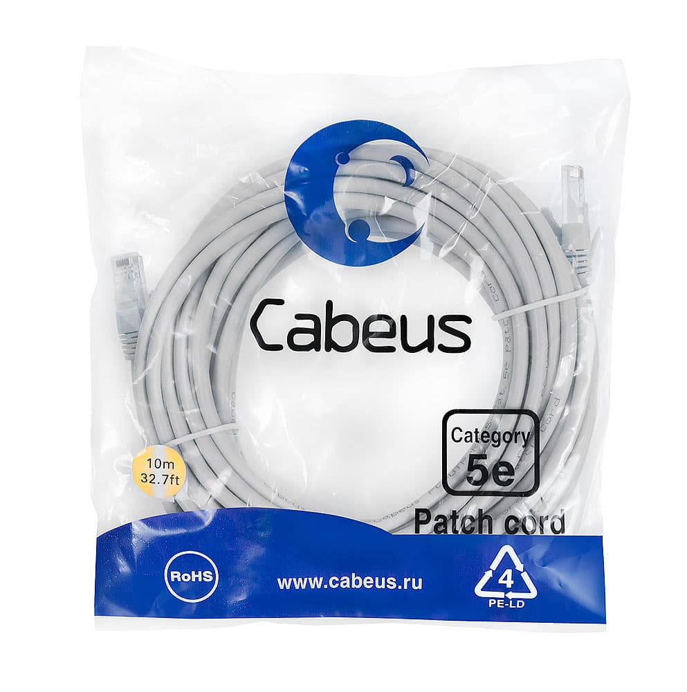 Cabeus PC-UTP-RJ45-Cat.5e-10m