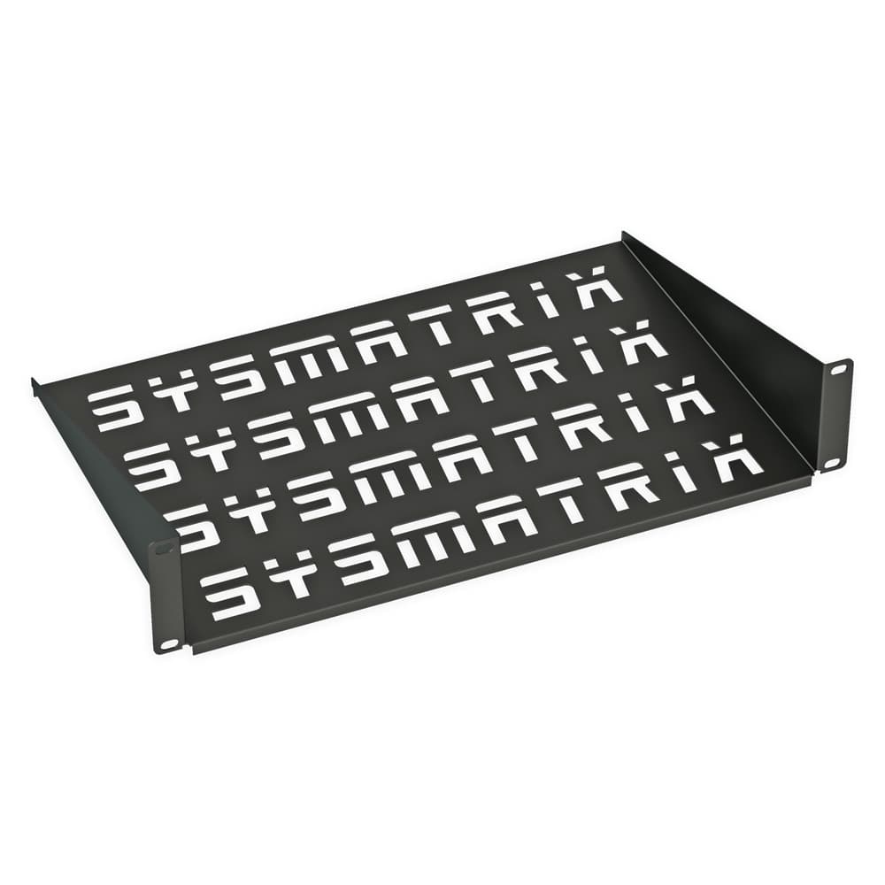 SYSMATRIX SH 2503.900 Полка 19" консольная перфорированная 1U глубина 250 мм, цвет черный (RAL 9004)