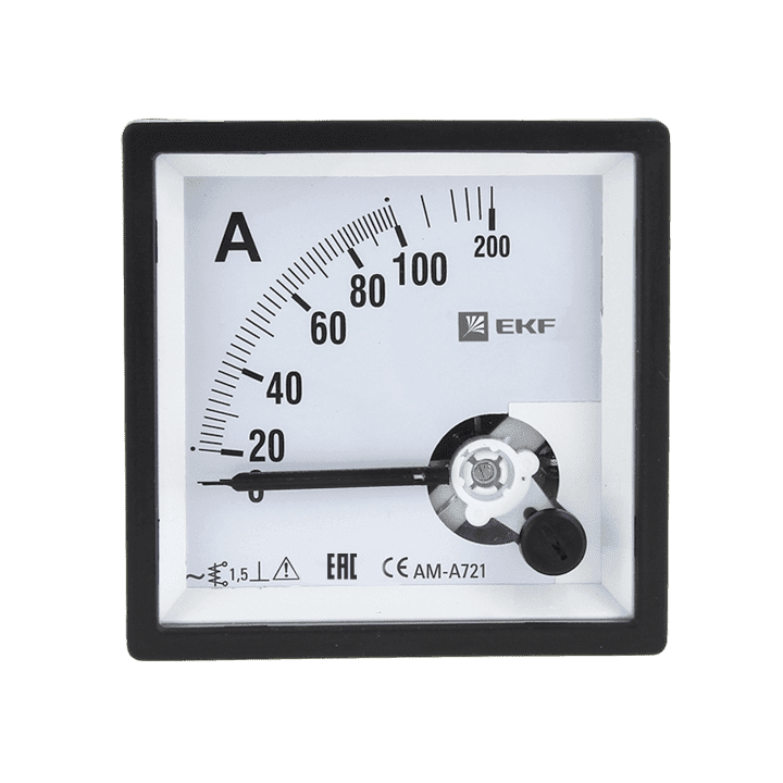 AM-A721 аналоговый на панель (72х72) квадратный вырез 10А прямое подкл. EKF