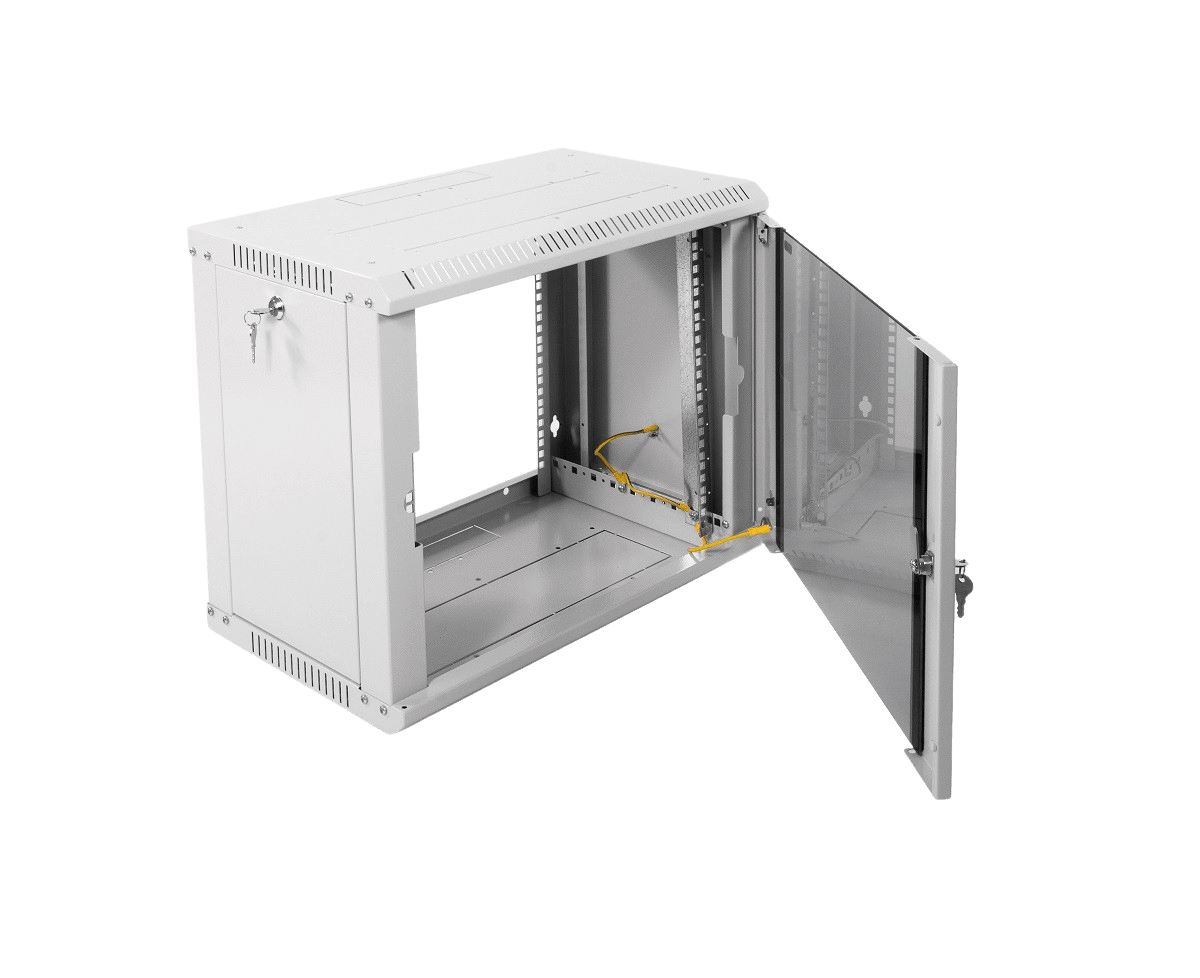 Шкаф телекоммуникационный настенный разборный ЭКОНОМ 9U (600 × 350) дверь стекло