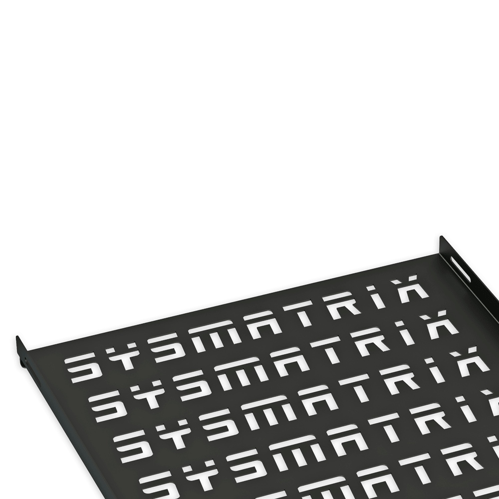 SYSMATRIX SH 9102.900 Полка 19" стационарная перфорированная глубиной 750 мм для напольных шкафов глубиной 1000 мм, цвет черный (RAL 9004)