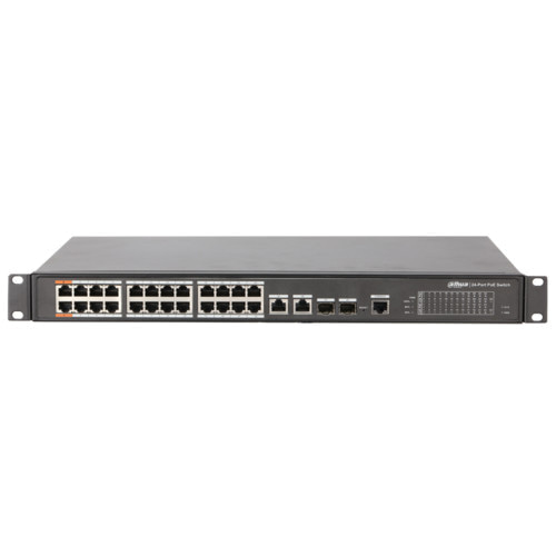 Коммутатор Dahua DH-PFS4226-24ET-360 (1000 Base-TX (1000 мбит/с), 2 SFP порта)