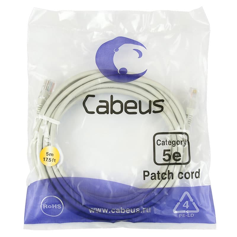 Cabeus PC-UTP-RJ45-Cat.5e-5m