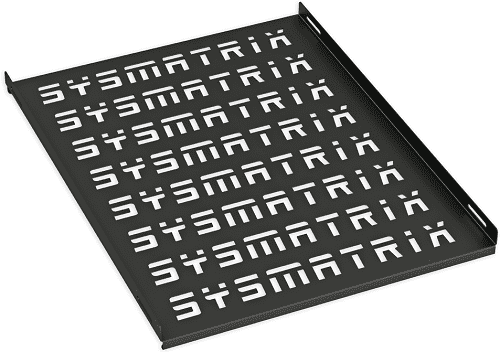 SYSMATRIX SH 4002.900 Полка 19" стационарная перфорированная глубиной 300 мм для напольных и настенных шкафов глубиной 450 мм, цвет черный (RAL 9004)