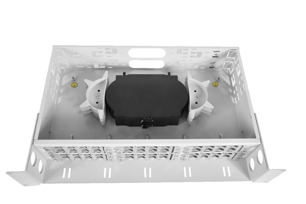 Оптический кросс (бокс) 19" с полкой (площадкой), 2U, до 48 портов