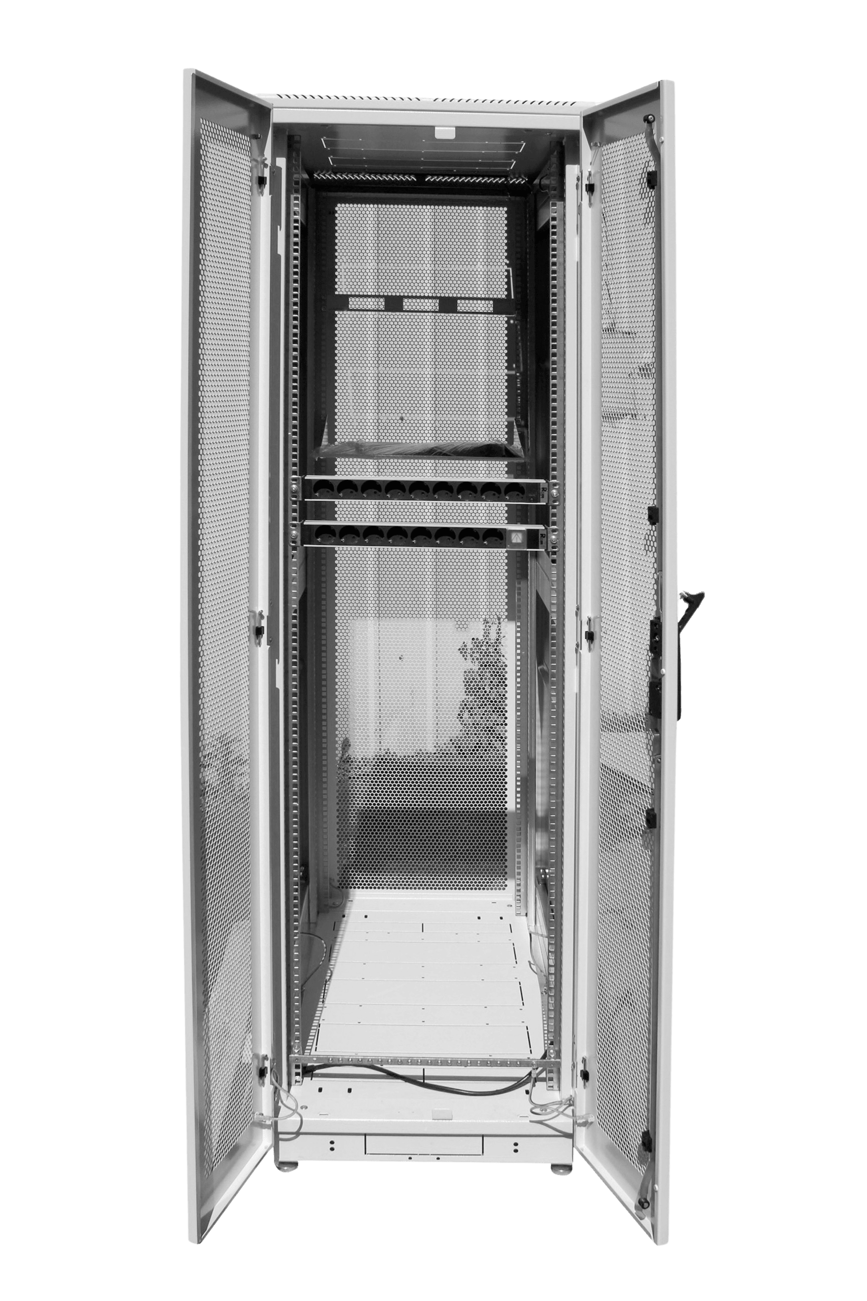 .Шкаф серверный напольный 47U (600 × 1000) дверь перфорированная, задние двойные перф.