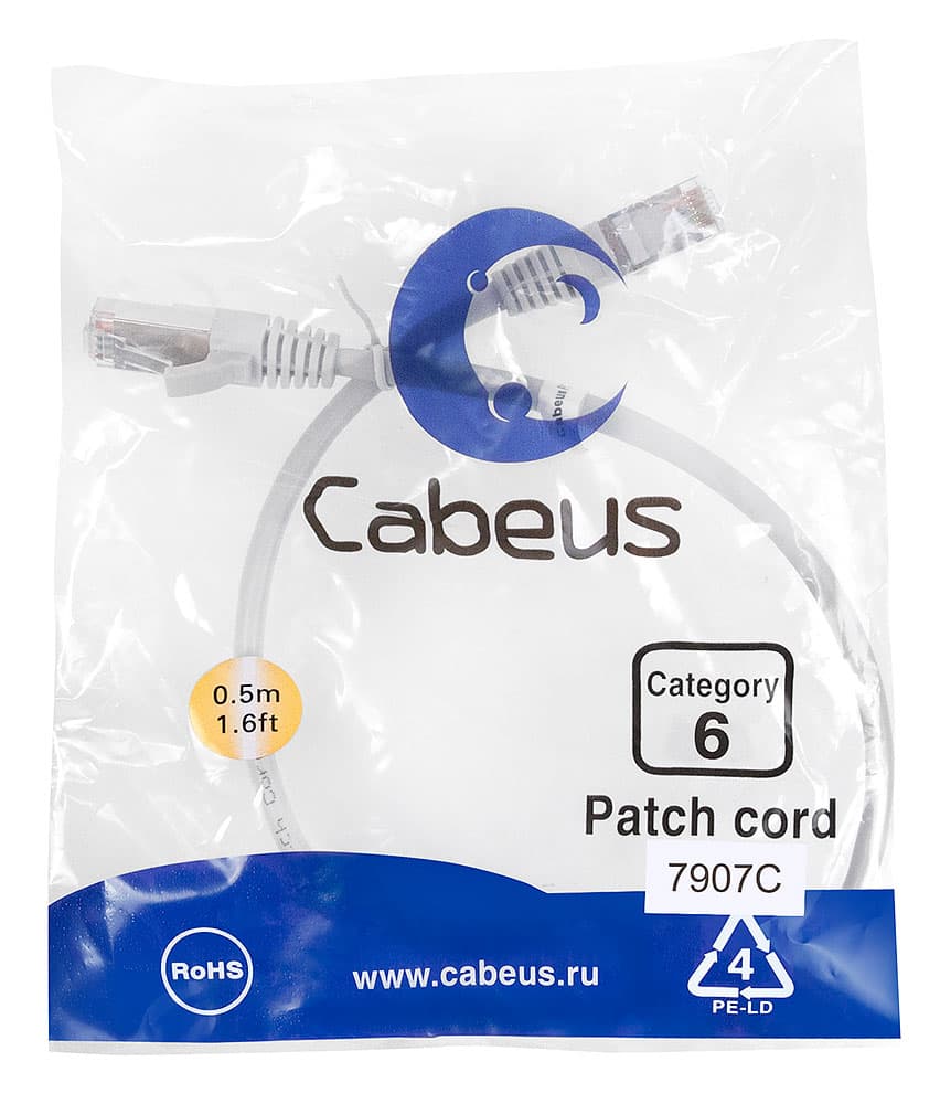 Cabeus PC-FTP-RJ45-Cat.6-0.5m-LSZH