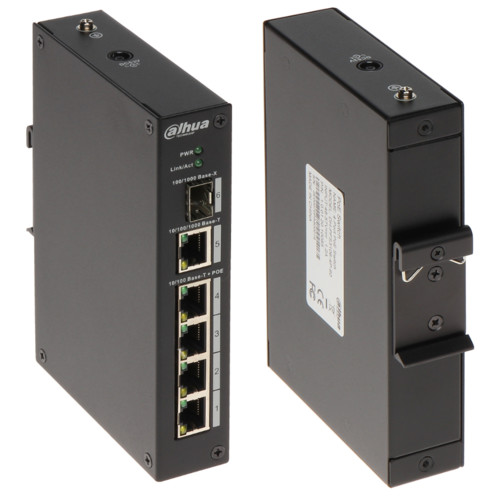 Коммутатор Dahua DH-PFS3106-4P-60 (100 Base-TX (100 мбит/с), 1 SFP порт)