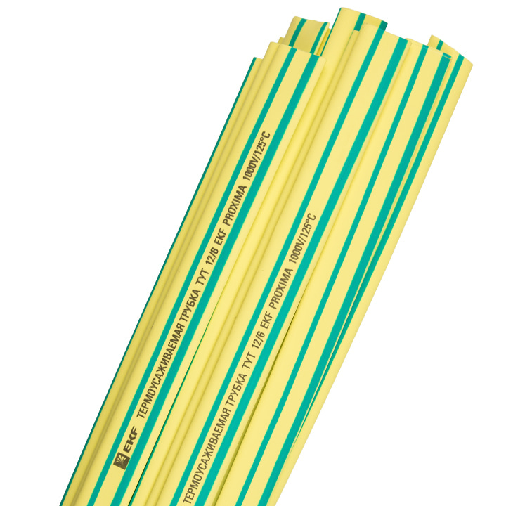 ТУТ 12/6 желто-зеленая в отрезках по 1м EKF