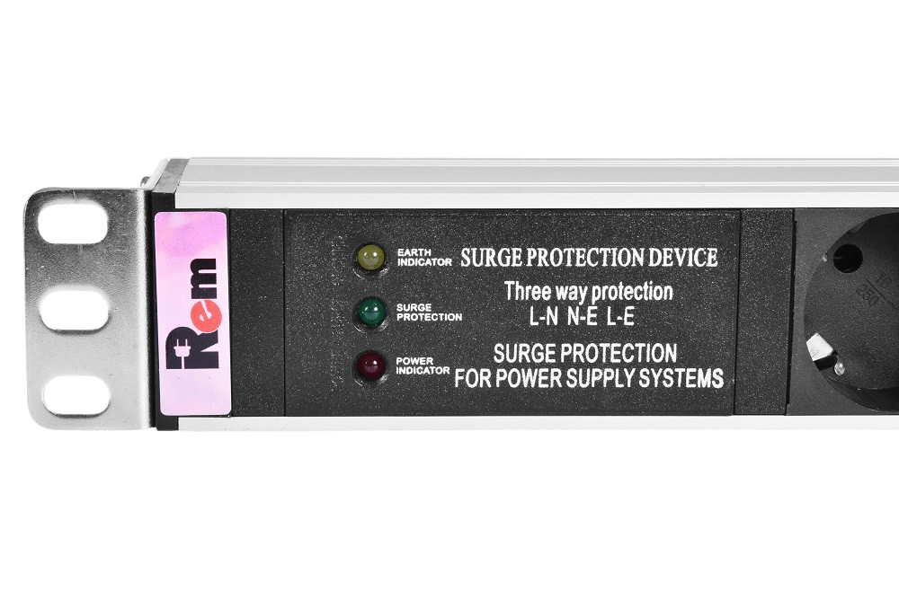 Блок розеток Rem-10 без шнура с фил. и инд., 10 IEC 60320 C13, вход IEC 60320 C14, 10A, алюм., 19"