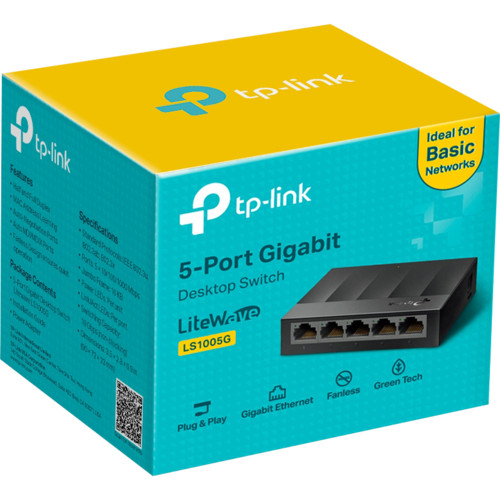 Коммутатор TP-Link LS1005G (1000 Base-TX (1000 мбит/с), Без SFP портов)