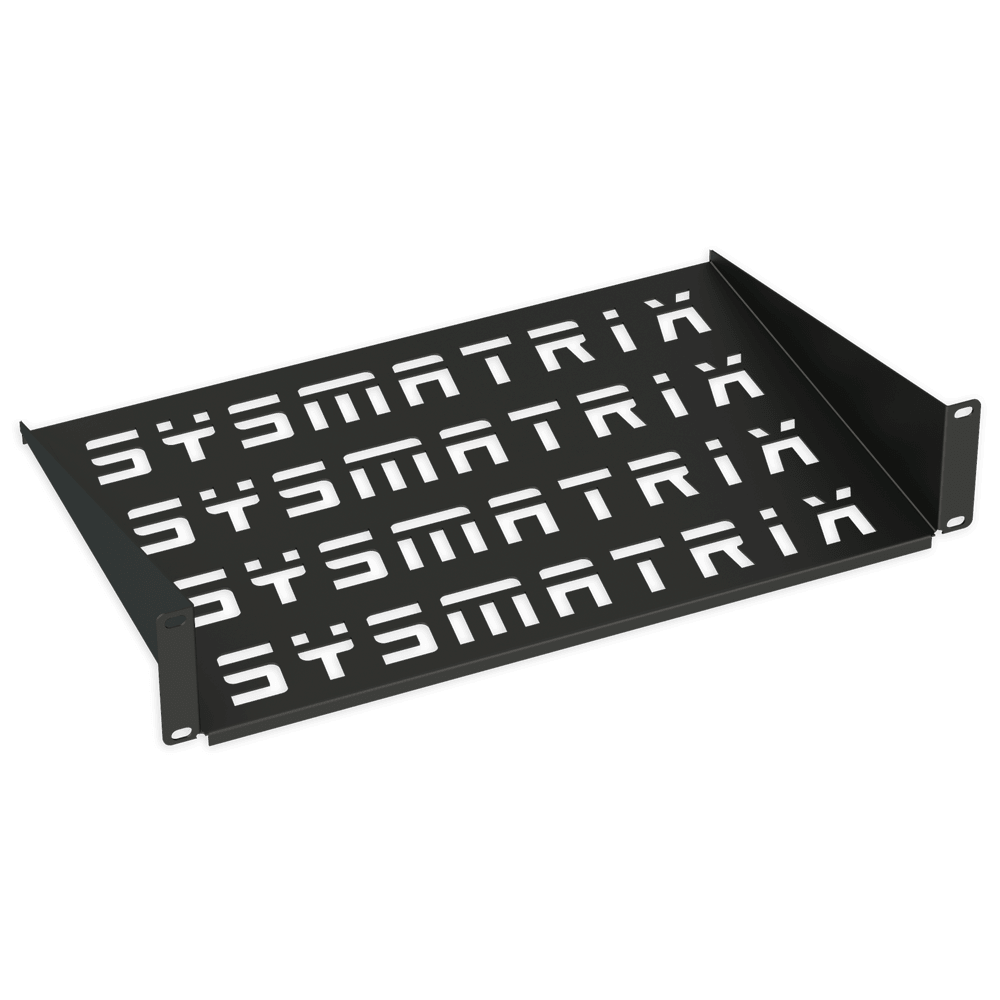 SYSMATRIX SH 2003.900 Полка 19" консольная перфорированная 1U глубина 200 мм, цвет черный (RAL 9004)