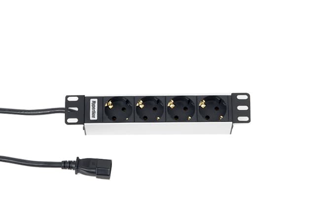 Hyperline SHT10-4SH-IEC Блок розеток для 10" шкафов, уст. размер 236 мм ...