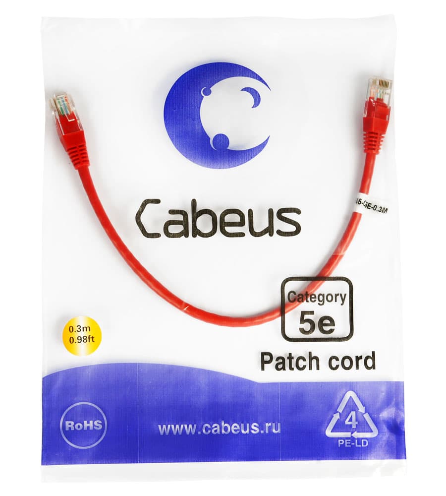 Cabeus PC-UTP-rj45-Cat.6-3m-Rd. Cabeus PC-UTP-rj45-Cat.5e-10m. Cabeus UTP-10p-Cat.3-in.