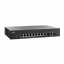 Коммутатор Cisco SG300-10PP SG300-10PP-K9-EU (1000 Base-TX (1000 мбит/с), 2 SFP порта)