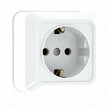 Рим Розетка 1-местная 16А с заземлением керам. белая EKF