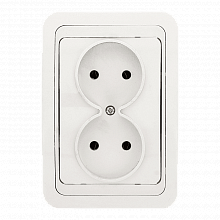 Лондон Розетка 2-местная без заземления 10А керамика белая EKF Лондон Розетка 2-местная без заземления 10А керамика белая EKF
