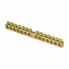 Шина PEN "ноль-земля" (8x12мм) 14 отв. латунь крепеж по центру EKF