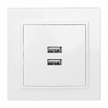 Минск Розетка USB 2-мест. СП 2,1А  бел.  EKF Минск Розетка USB 2-мест. СП 2,1А  бел.  EKF