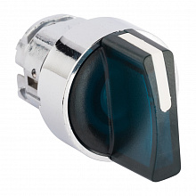 Исполнительный механизм переключателя ХB4 синий на 2 положения возвратный без фиксации, с подсветкой с короткой ручкой