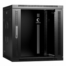 Шкаф телекоммуникационный настенный 19" 12U 600x350x635mm (ШхГхВ) дверь стекло, цвет черный (RAL 9004)