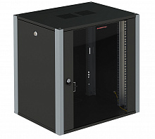 SYSMATRIX WP 6422.910 Шкаф телекоммуникационный настенный 19" 22U 600x450x1040mm (ШхГхВ) дверь стекло, цвет черный (RAL 9004/RAL7000)