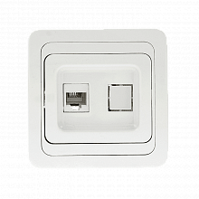 Лондон Розетка RJ-45 1-местная белая EKF Лондон Розетка RJ-45 1-местная белая EKF
