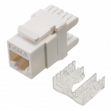 Вставка Keystone Jack RJ-45(8P8C), 180 градусов, категория 6, Dual IDC (110&Krone type), белая