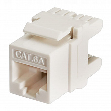 Вставка Keystone Jack RJ-45(8P8C), 180 градусов, категория 6A, Dual IDC (110&amp;Krone type), белая