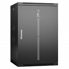 Шкаф телекоммуникационный настенный 19" 18U 600x450x901mm (ШхГхВ) дверь металл, цвет черный (RAL 9004)