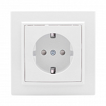 Минск Розетка 1-местная СП с/з 16А белая с защ. штор. EKF Минск Розетка 1-местная СП с/з 16А белая с защ. штор. EKF