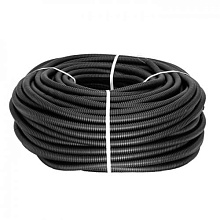 Труба ПНД гибкая гофр. d40мм, тяжёлая с протяжкой, 25м, цвет черный