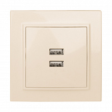 Минск Розетка USB 2-мест. СП 2,1А  беж.  EKF Минск Розетка USB 2-мест. СП 2,1А  беж.  EKF