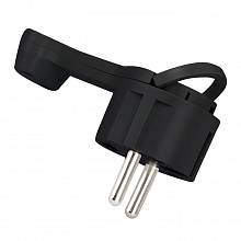 Вилка угловая плоская "СТЕЛС" с/з черн. 16А 250В EKF Вилка угловая плоская "СТЕЛС" с/з черн. 16А 250В EKF