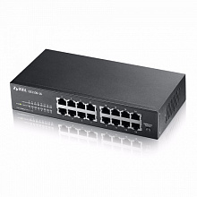 Коммутатор Zyxel GS1100-16 GS1100-16-EU0101F (1000 Base-TX (1000 мбит/с), Без SFP портов)