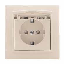 Минск Розетка 1-мест. СП с/з с крышкой 16А беж. с защ. штор. IP44 EKF Минск Розетка 1-мест. СП с/з с крышкой 16А беж. с защ. штор. IP44 EKF