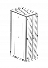 Шкаф серверный напольный 42U (600x1000) дверь перфорированная, задние двойные перфорированные, ШТК-С-42.6.10-48АА