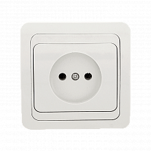 Лондон Розетка 1-местная без заземления 10А белая EKF