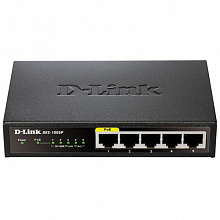 Коммутатор D-link DGS-1005P/A1A (1000 Base-TX (1000 мбит/с), Без SFP портов)