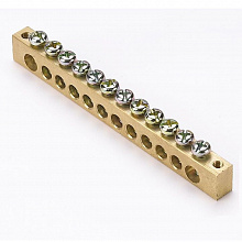 Шина PEN "ноль-земля" (8x12мм) 12 отв. латунь крепеж по краям EKF