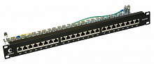 Патч-панель 19" (1U), 24 портов RJ-45, категория 6A, полностью экранированная, с задним кабельным организатором