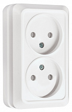 Рим Розетка 2-местная 10А без заземления белая с защ. штор. EKF Рим Розетка 2-местная 10А без заземления белая с защ. штор. EKF