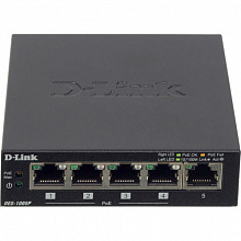 Коммутатор D-link DES-1005P/B1A (100 Base-TX (100 мбит/с), Без SFP портов)